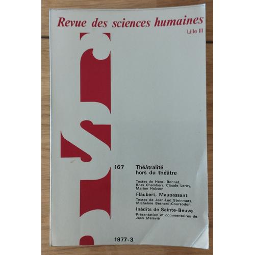 Revue Des Sciences Humaines N°167. Théâtralité Hors Du Théâtre.