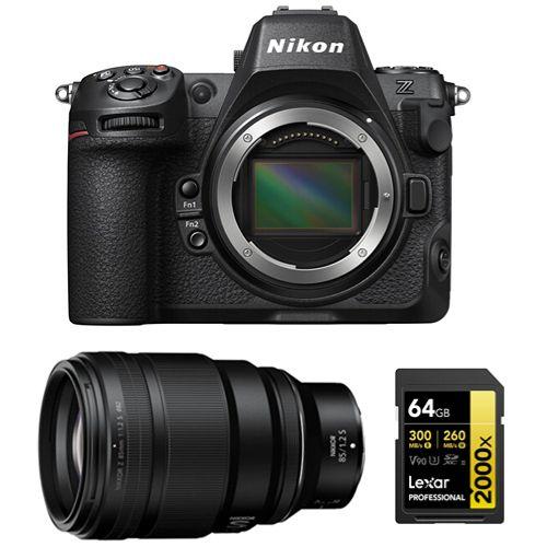 Nikon Z8 Boîtier+Nikon Z 85mm f1.2 S NIKKOR+Lexar 64Go Carte mémoire SDXC professionnelle 2000x UHS-II