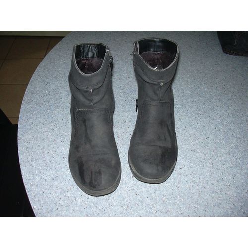 Bottines Acpect Velours Noir "P-36" Femme