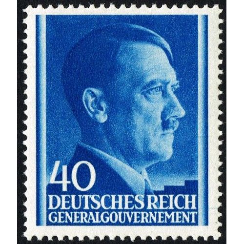 Pologne 1941, Occupation Allemande, General Gouvernement, Très Beau Timbre Neuf** Luxe Yvert 92, Chancelier Hitler 40gr. Bleu Foncé.