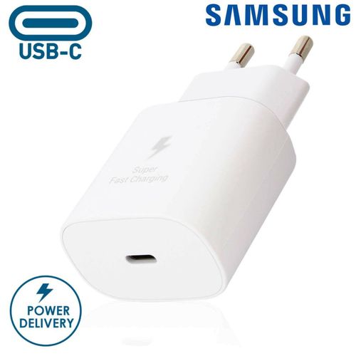25W Chargeur Secteur Blanc Original Adaptateur Charge Rapide USB-C/ Type-C Pour Samsung Galaxy S24 / S24+ Plus / S24 Ultra / A15 / A15 5g / A25 / A35 / A55