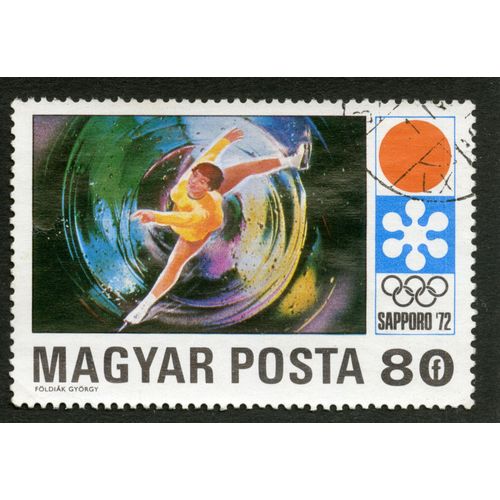 Timbre Oblitéré Magyar Posta, Sapporo 72, 80 F