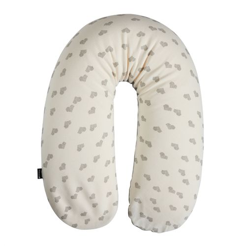 Coussin D'allaitement Jersey Coeurs / Gris - Candide