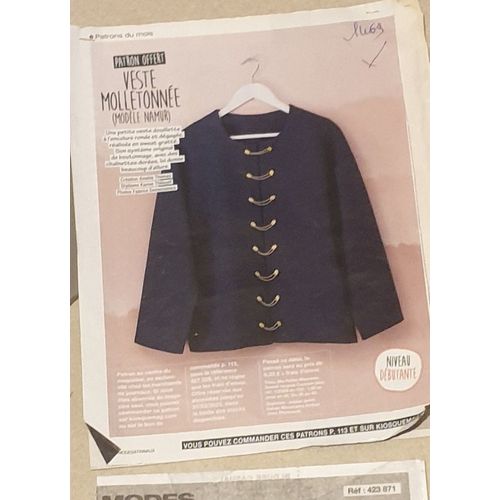 Patron Veste Molletonnee Modele Namur Modes Et Travaux N° 1469
