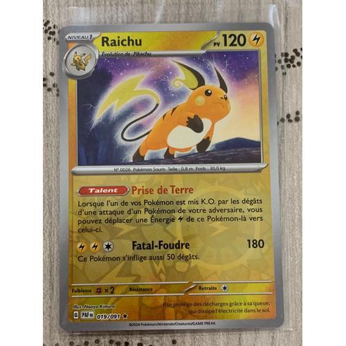 Carte Pokémon Raichu-019/091-Reverse- Destinée De Paldea