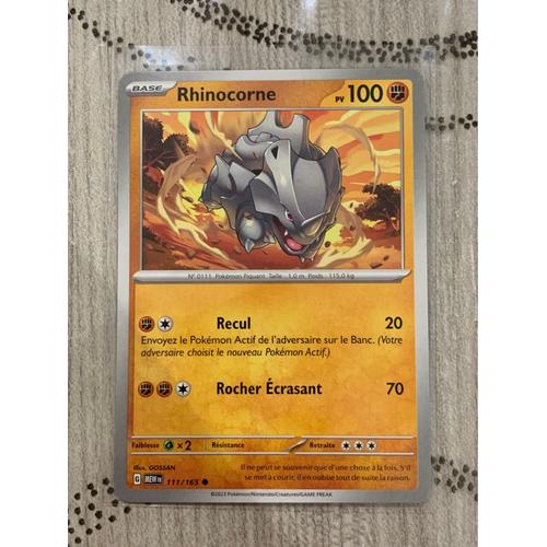Carte Pokémon Rhinocorne-111/165-Ev3,5 New 151