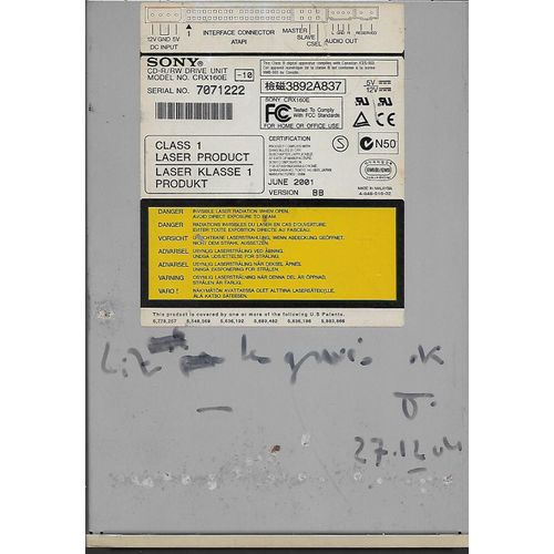 Lecteur Sony cd-r/rw model crx 160e