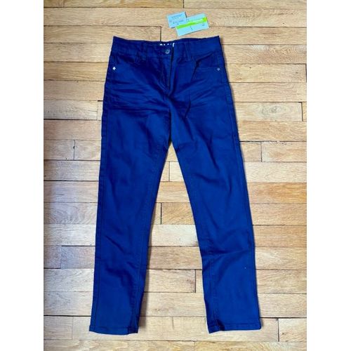 Pantalon Slim Fille Morphologik Tour De Hanches Medium - Marine Foncé (Vertbaudet)
