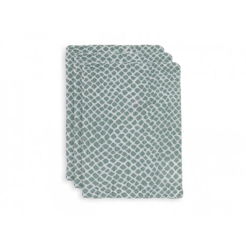 Lot De 3 Gants De Toilette Gaze Coton Snake Ash Green - Jollein