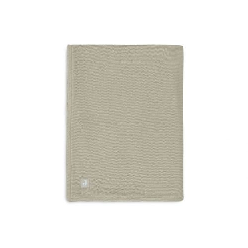 Couverture Berceau 75x100cm Basic Knit Olive Et Fleece - Jollein