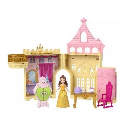 Coffret Chateau De Belle Avec Figurines Et Accessoires - Histoire A Empiler Disney Princesses - Set Maison Poupee Et Carte