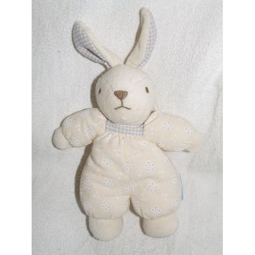 Lapin Nounours Passeport Tendresse Blanc Vichy Bleu