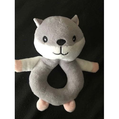 Doudou Hochet Amster Gris Et Blanc Zeeman 15cm