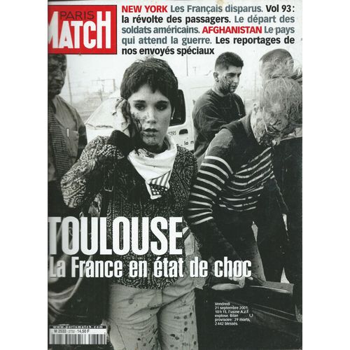 Paris Match 04/10/2001 Toulouse 21 Septembre ,Bruno De Stabenrath, Denis Podalydès, Philippe Stark, Cimino, Alain Corneau, John Cameron Michell, Johnny Hallyday,Garou,Helena Noguerra,Bernard Giraudeau