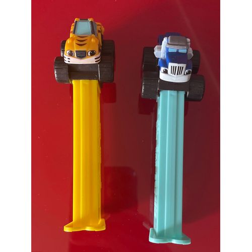 Lot De Deux Pez Voiture 4x4 Jaune Et Bleu 