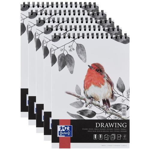 Oxford Lot De 5 Blocs À Dessin Art Spiralé A4 100p 160g