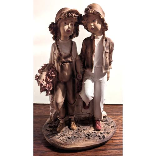 Statuette Couple d'Enfants en plâtre