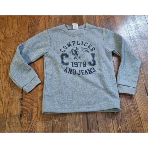 Pull Sweat Col Rond Gris Imprimé Complices Taille 6ans
