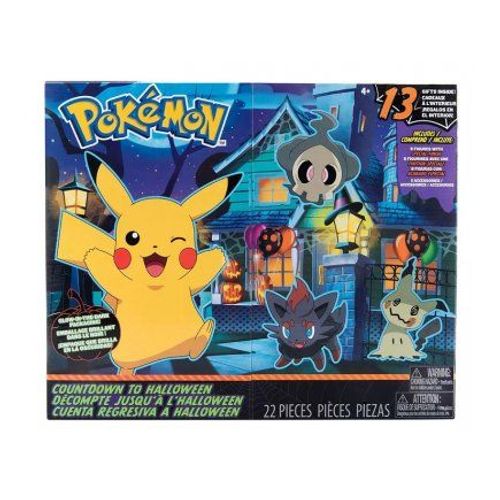 Pokemon - Calendrier De L'avent Halloween 13 Cadeaux - Figurines 5 Cm Et Accessoires - Set Jouet Collector + Carte