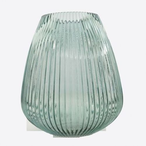 Vase en verre vert d24.5 h28cm