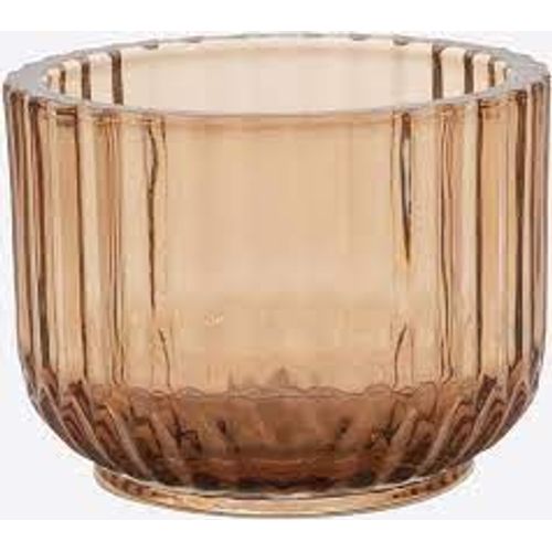 Bougeoir bougie moka d.10.5 cm verre