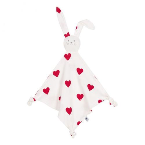 Doudou Lapin Blanc Coeur Rouge Petit Bateau Peluche Jouet Bebe