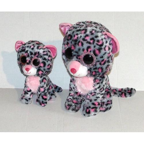 Peluche Husky Gris Noir Rose Ty - Lot 2 Doudou Chien Yeux Brillant Rose