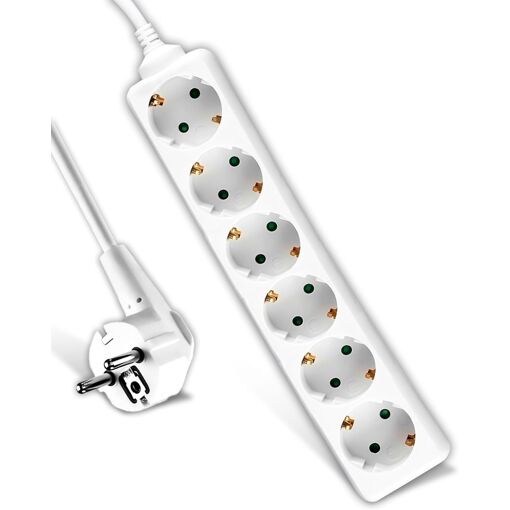 Multiprise 6 Prises et Câble 1,5m - Bloc Multiprises avec 6 Prises ...