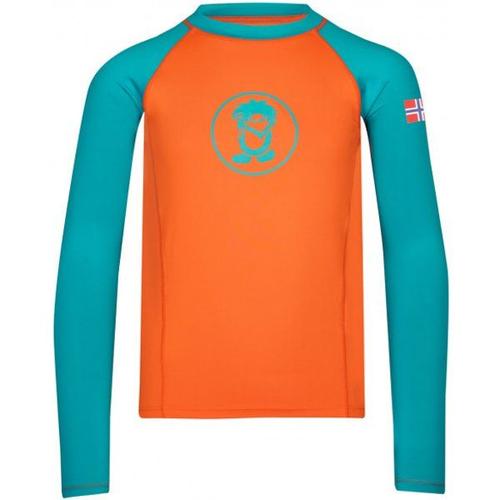 Kid's Kvalvika Shirt T-Shirt Technique Taille 140, Orange/Turquoise