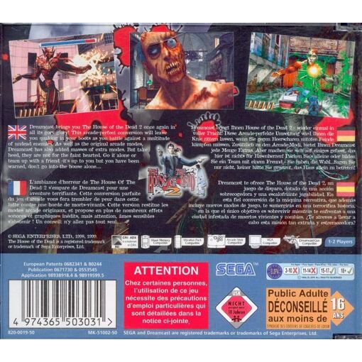 Jeu The House Of The Dead 2 Sur Sega Dreamcast - Très Bon état, Jeu De Tir Mythique