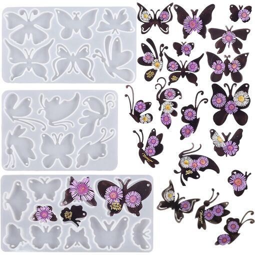 Moule Résine Époxy, Silicone Moules Bijoux Moulle Papillon Moule Po...