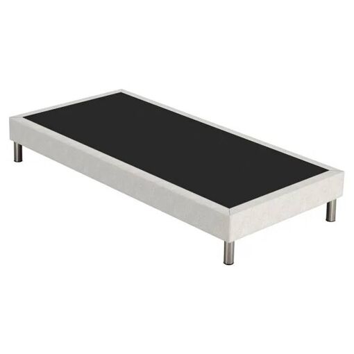 Sommier tapissier + pieds - EBAC LITERIE - SR15 - Beige - 90x190 cm - 9 lattes sapin massif
