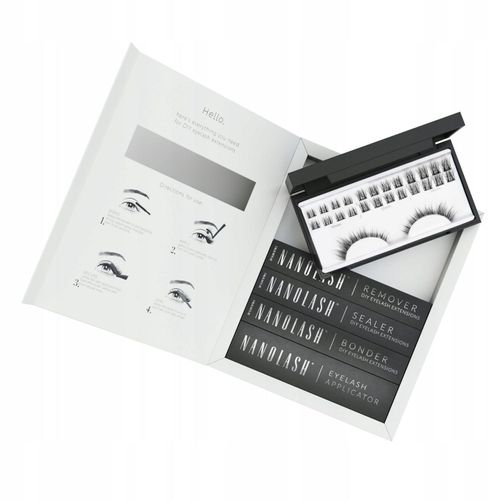 Starter Kit Pour Extensions De Cils En Grappe À Appliquer Soi-Même À La Maison Nanolash Divine 