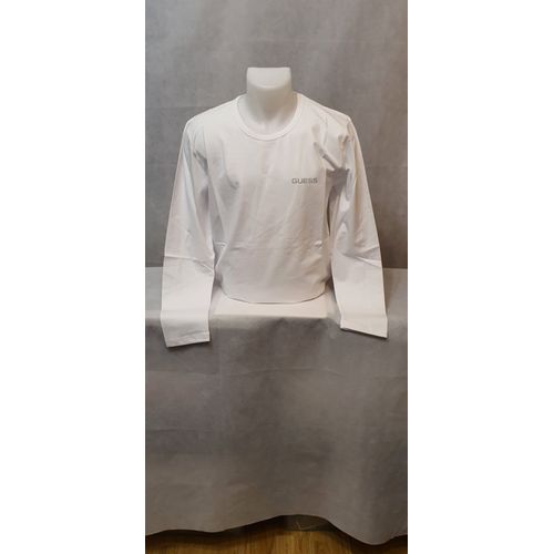 T-Shirt  Blanc Manches Longues Homme Guess Taille Xl