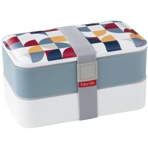 Lunch Box Gris 2 Compartiments 2x60cl + Couverts