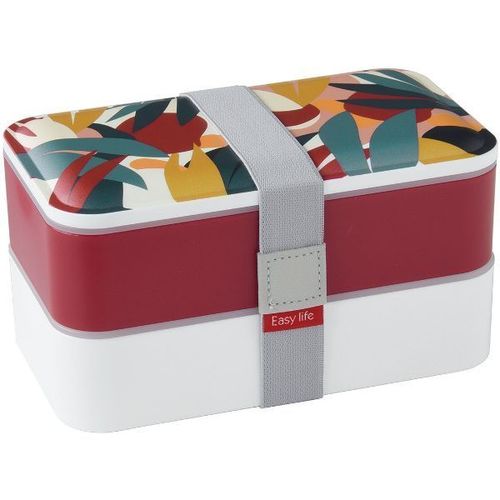 Lunch Box Rouge 2 Compartiments 2x60cl + Couverts