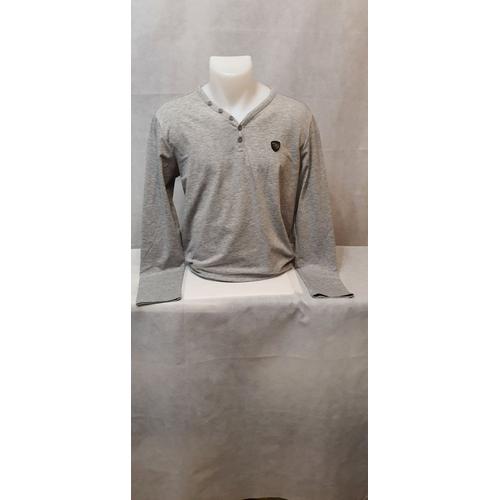 T-Shirt Gris Manches Longues Homme Redskins Taille L