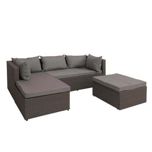 Salon De Jardin Avec 5 Fauteuils De Jardin Modulables Confortables ...