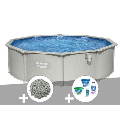 Kit piscine acier ronde Bestway Hydrium 4,60 x 1,20 cm + 10 kg de zéolite + Kit de traitement au chlore