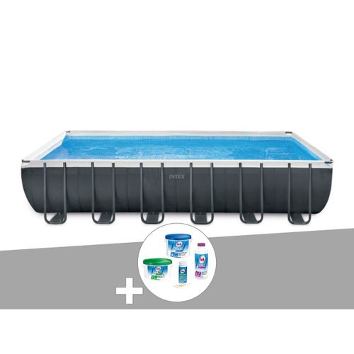 Kit piscine tubulaire Intex Ultra XTR Frame rectangulaire 7,32 x 3,66 x 1,32 m + Kit de traitement au chlore