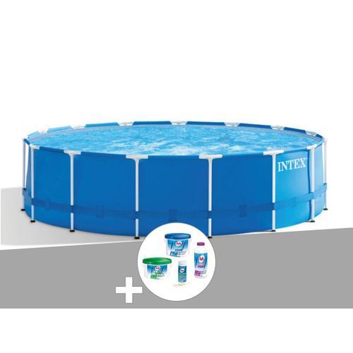 Kit piscine tubulaire Intex Metal Frame ronde 4,57 x 1,22 m + Kit de traitement au chlore