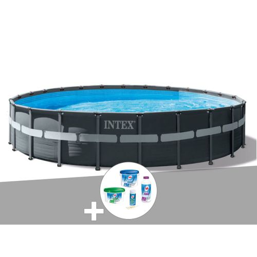 Kit piscine tubulaire Intex Ultra XTR Frame ronde 7,32 x 1,32 m + Kit de traitement au chlore