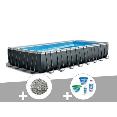 Kit piscine tubulaire Intex Ultra XTR Frame rectangulaire 9,75 x 4,88 x 1,32 m + 20 kg de z?olite + Kit de traitement au chlore