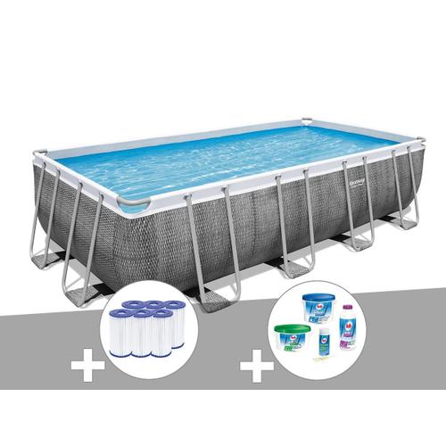 Kit piscine tubulaire rectangulaire Bestway Power Steel 5,49 x 2,74 x 1,22 m + 6 cartouches de filtration + Kit de traitement au chlore