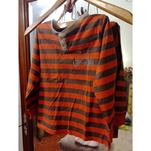 Top Rayé Orange Marron 6 Ans Vintage Années 90 Toutcomptefait.