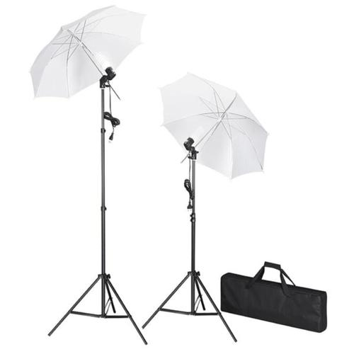Kit de studio photo avec lampes pieds et parapluies - Ensemble d'éclairage de studio photo ou vidéo
