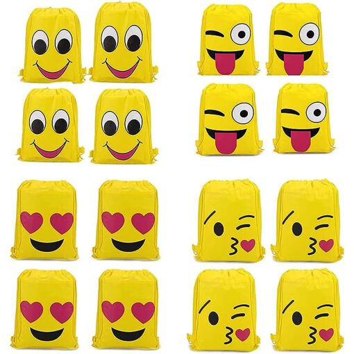 acdsgd-Emoji Sac Dos Cordon Serrage, 16 Pcs Sac à Cor