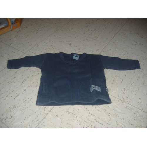 Tee Shirt Manches Longues Bleu Marine 6 Mois.