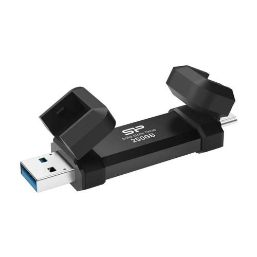 SILICON POWER DS72 - SSD - 250 Go - externe (portable) - M.2 2280 - USB 3.2 Gen 2 (USB-C connecteur) - noir