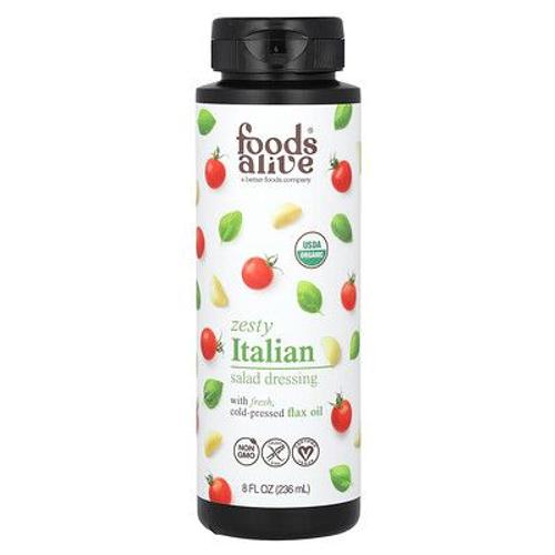 Foods Alive Vinaigrette À L'huile De Lin Biologique, Saveur Italienne, 236 Ml